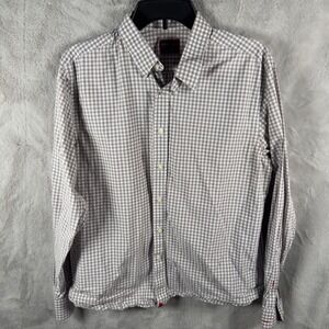 UNTUCKit Men Large Gingham Button Down Shirt Long Sleeve 100 Percent Cotton